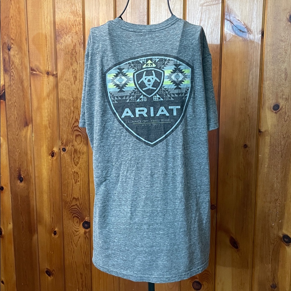 Ariat Heather Gray Men's Short Sleeve Tee short sleeve men’s shirt size medium - Picture 1 of 6